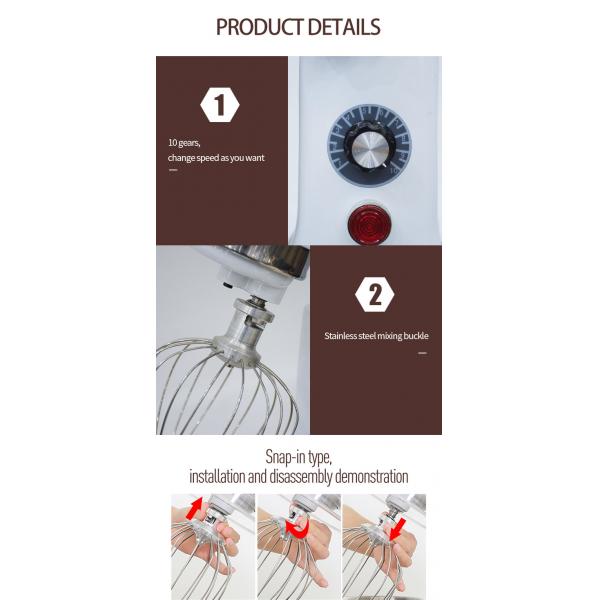 Humanized Head Up Multi Speed Hotel Kitchen Chef Machine 7L Capacity