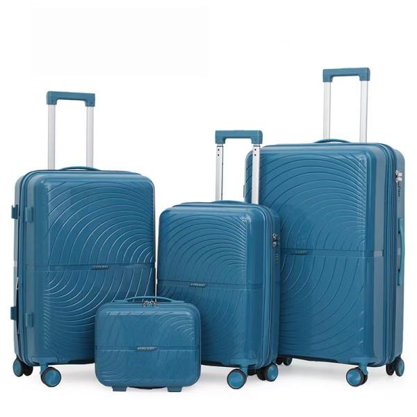 Soft Handle 28 Inch Expandable PP Suitcase 360 Spinner Wheel Luggage with Anti-Burst Zipper and Aluminum Trolley