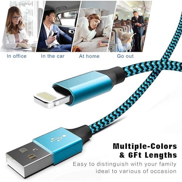Nylon Braided USB Charging Data Transfer Cable OEM for IPhone 15