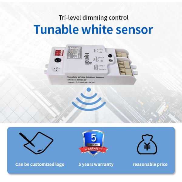 Tunable White Microwave Motion Sensor Switch HNS117 Remote Control 25mA