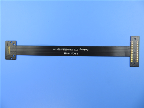 Dual Layer Flexible PCBs Built On Polyimide with Black Solder Mask and Stainless Steel as Stiffener for Tablet Computer