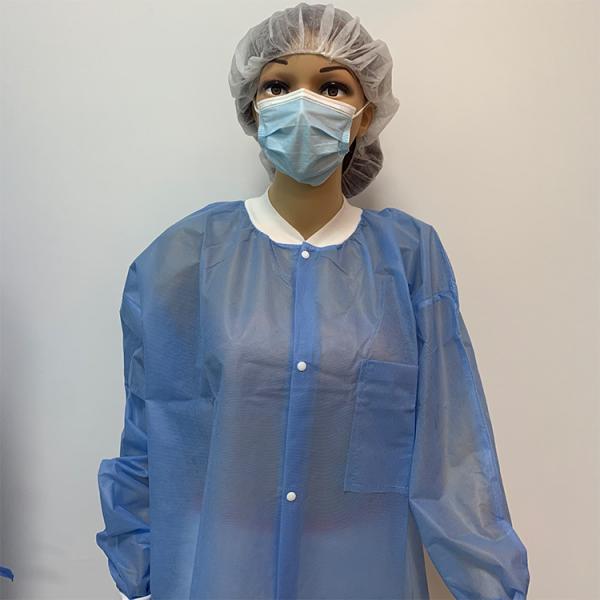 Medical Disposable PP Non-woven Lab Coat with Cuffs