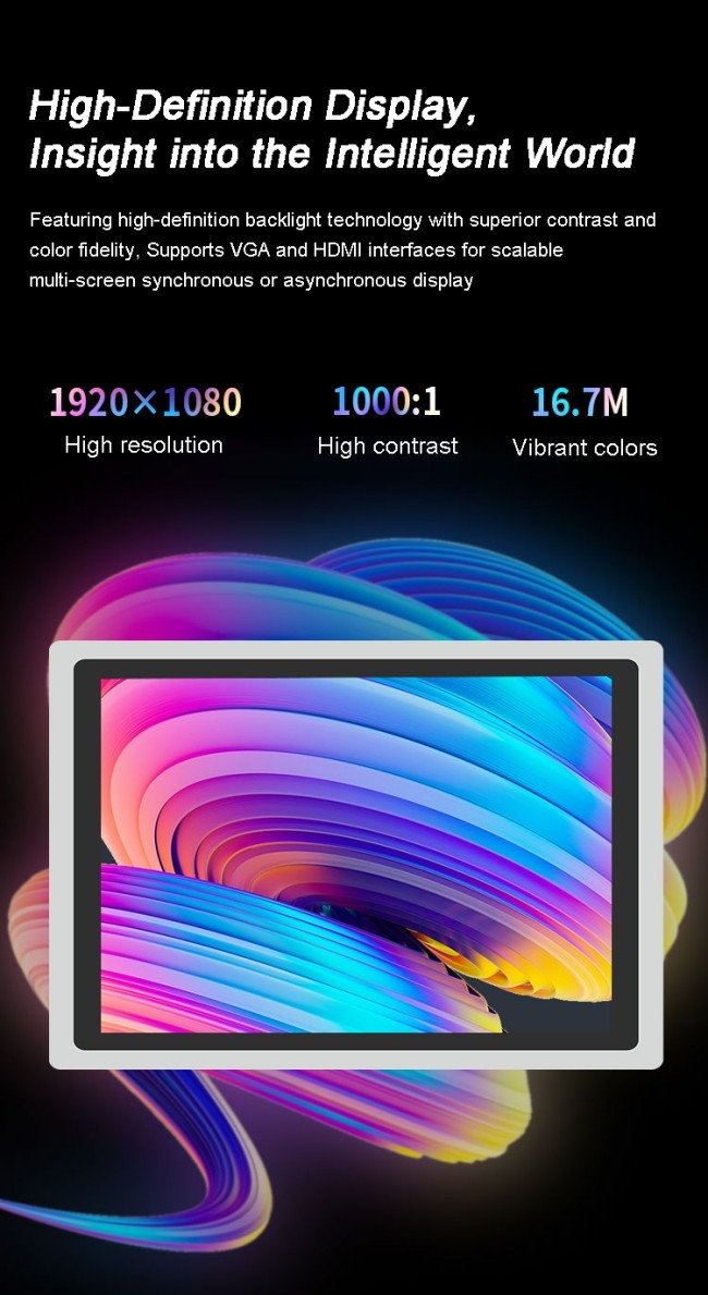 21.5 Inch High Brightness Sunlight Viewable Touch Screen Embedded Panel PC