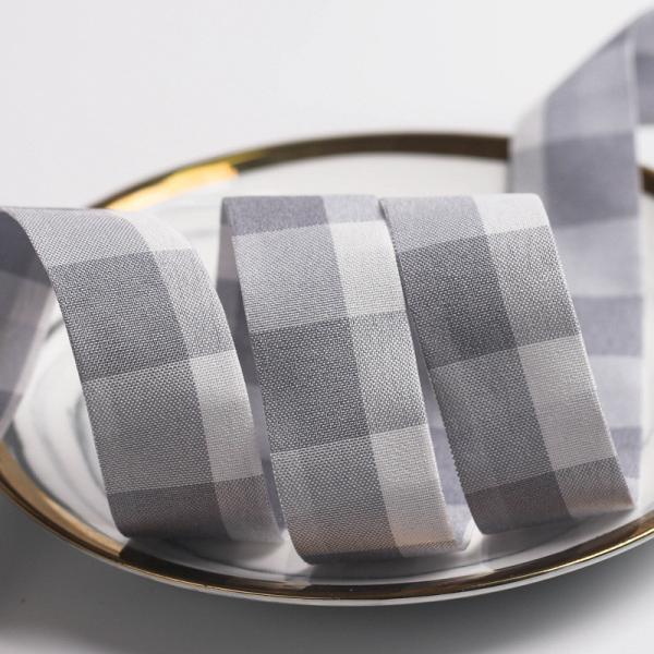 Black And White Checkered Wired Ribbon 7mm-40mm Polyester Ribbon Roll