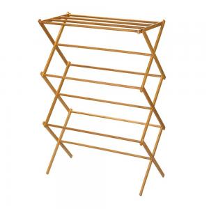China Portable Wooden Laundry Drying Rack , Bamboo Clothes Rack Earth Friendly on sale