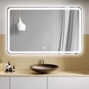 Buy cheap Custom Rectangular Frameless Bathroom Mirror Smart Backlit LED Wall product