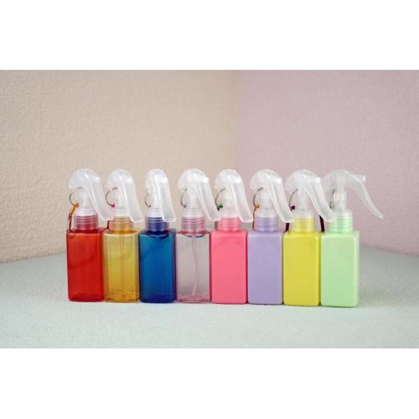 Screen Printing 100ml PET Square Shape Trigger Sprayer Bottle with Portable Mental Hook
