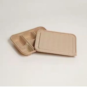 Biodegradable Disposable Rice Husk Fiber Lunch Box Compostable Takeaway