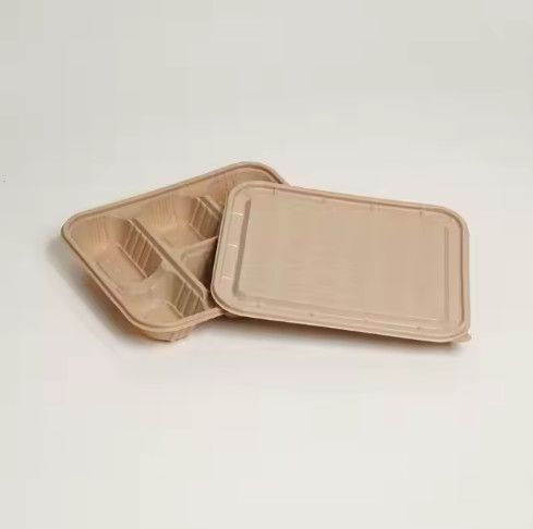 Biodegradable Disposable Rice Husk Fiber Lunch Box Compostable Takeaway