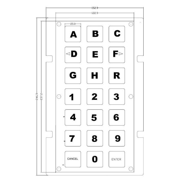 Customized 21 Key Keyboard 3 * 7 Matrix Layout Sus 304 Stainless Steel Material
