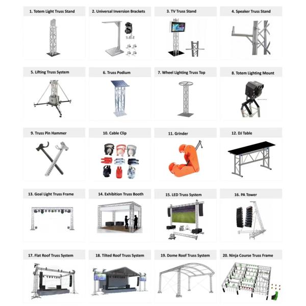Robust Circular Aluminum Truss Multi Angle Truss Corner For Stage Events