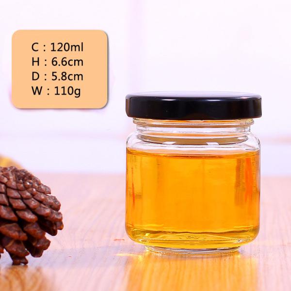 Safe Transparent Glass Honey Jar Corrosion Resistant For Wedding Favors