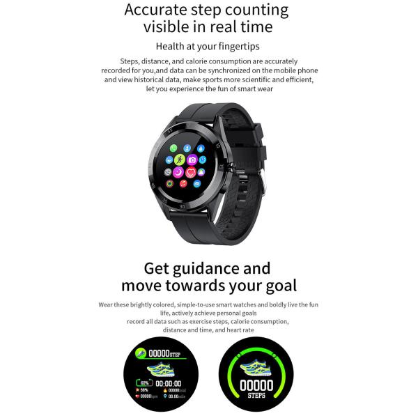 1.54 Inch Full Touch Fitness Smartwatch Full Touch Fitness Tracker 200mAhWith Weather Push