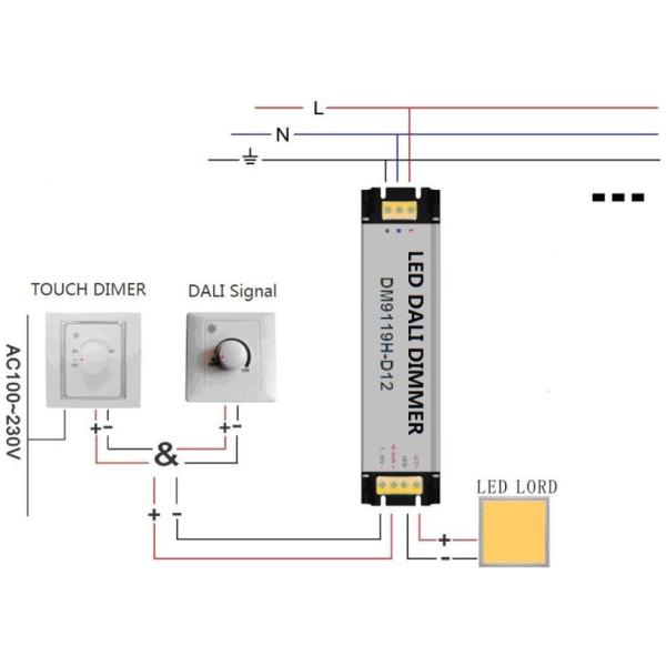 12.5A*1CH Power Protection LED Strip Controller With DALI Digital Control Input