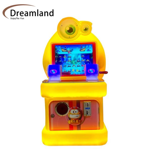 Coin Operated Children Game Machine Plastic Material With Go Fishing Games