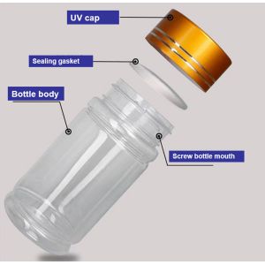 100ml 150ml 200ml Amber Plastic Pill Bottles With Cap Transparent