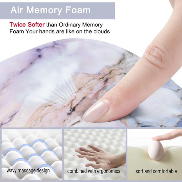 Rectangular Custom Non-Slip Memory Sponge Mousepad with Wrist Rest Comfortable Ergonomic