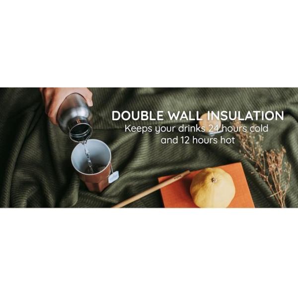 Gradient Stainless Steel Water Bottles 20 Ounce Vacuum Insulated Double Wall Travel Bottle With Leak Proof Lid Of Handle Metal Reusable Standard Mouth