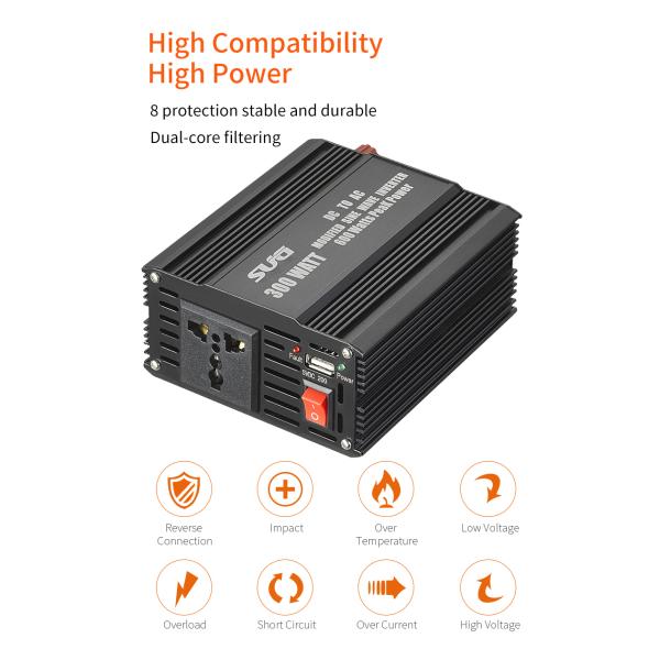 300W Off Grid Power Solar Car Inverter For Home Use