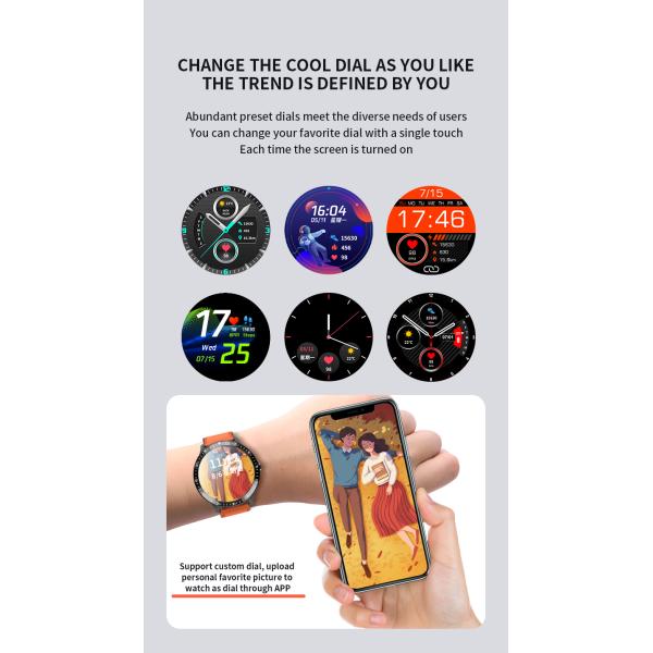 1.28 Inch IPS 200mAh Fitness Tracker Smartwatch With Pedometer Heart Rate Temperature Bluetooth Call