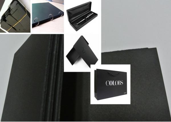 Quality Wood Pulp Black Paper Board 110 - 450gsm Smooth Face Black Chipboard MSDS for sale