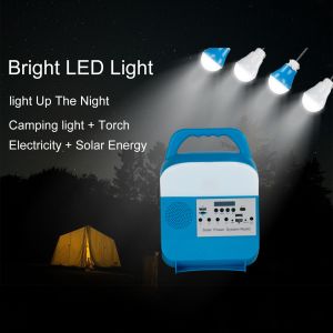 Lithium Battery Solar MP3 Mini Home Lighting System With Radio