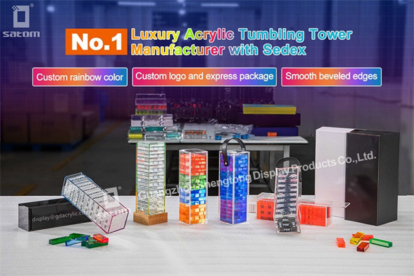 Custom Acrylic Tumble Tower 54 Blocks Stacking Game