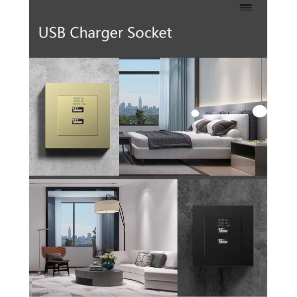 Full Plastic USB Charger Socket 100-240V AC For Home Hotel Villa
