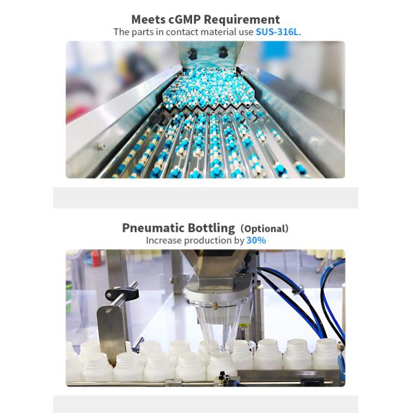 8 Channel Automatic Counting Machine Filling Bottle Tablet Capsule