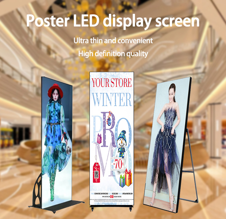 High Brightness LED Poster Display P2 P2.5 P3 P4 Indoor Advertising LED Display Screen