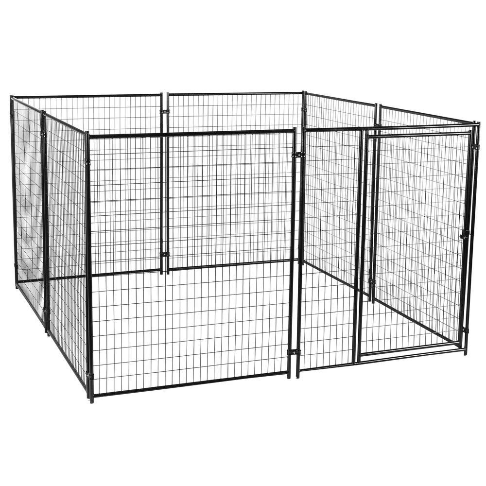 Black Heavy Duty Dog Kennel Run 4ft X 4ft X 6ft Outside Welded Wire Mesh