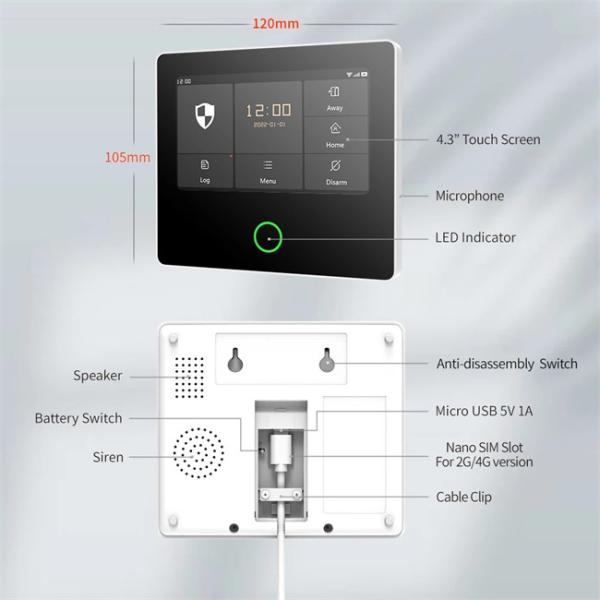 Glomarket Tuya 4g/Wifi Smart-Home-System Alarm DIY System Wireless Security Anti Theft Smart Home Alarm System Alexa
