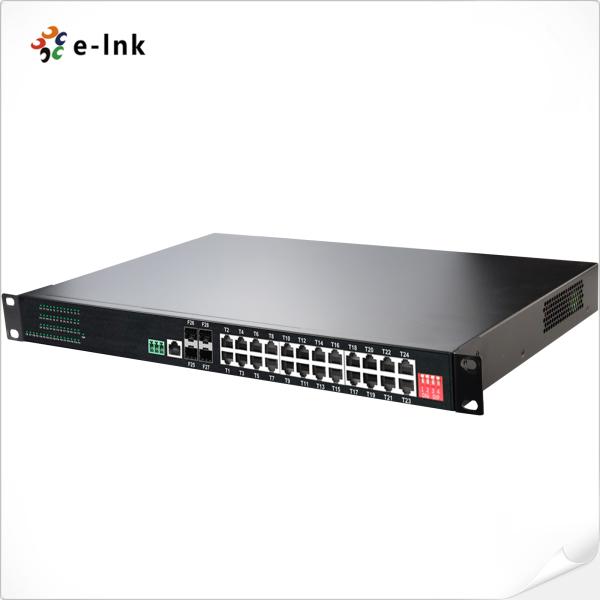 Rackmount Industrial L2+ Managed Switch 24 Port 1000T 802.3at PoE + 4 Port 1000X SFP