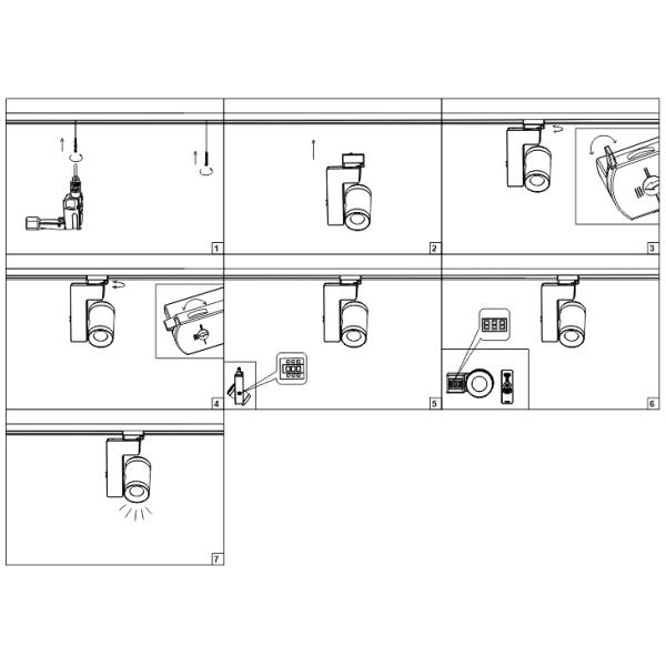 50W IP20 Indoor Dimmable LED Track Lighting , LED Spotlight Remote Control