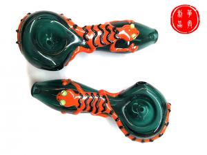 China 4 Hand Painting hand pipe spoon pipes Pyrex Glass Water Pipes Fancy glass oil rigs hand blowing glass bongs on sale