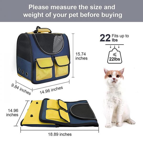 Cat Pet Carrier Backpack Dog Backpack Carrier For Hiking Camping Up To 22 Lbs