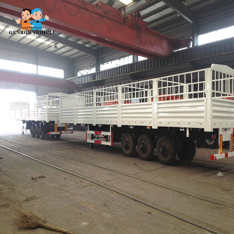Barrier Open Top 45Ton Shipping Container Transport Trailer