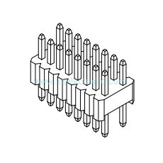 Buy cheap 1.27*2.54mm double row straight pin header product