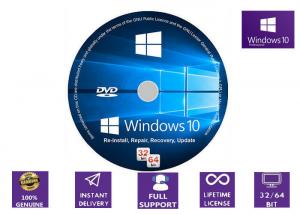 China Microsoft Windows 10 Pro Upgrade Key With DVD 64 32 Bit Life Long Support on sale