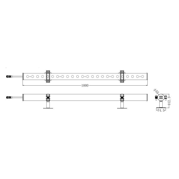 24VDC CREE Chips 24 W led wash wall light , external linear wall washer