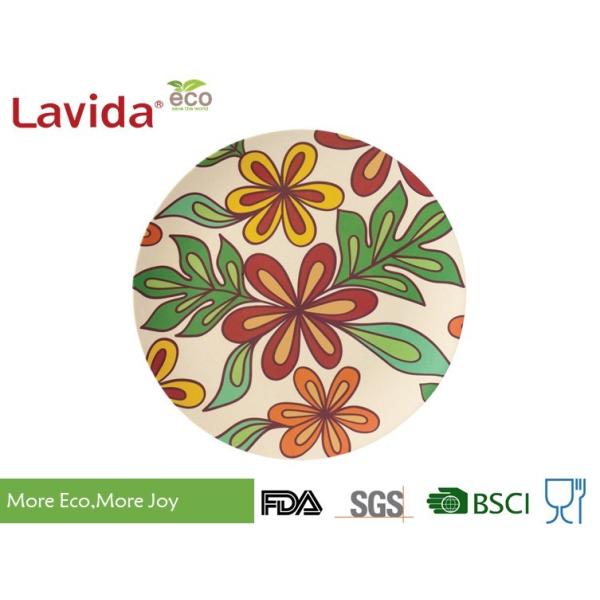Quality Christmas Style Bamboo Fibre Plates , Round Shapebamboo Picnic Plates 12" 30.5cm for sale