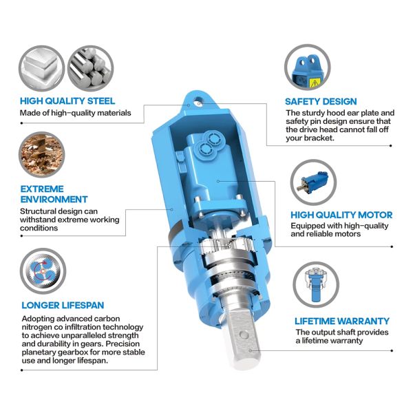 Customized Auger Drilling Machine with Maximum Drilling Depth of 12 Meters Auger Drilling Bits Suitable for Excavator Tools 0.8 Ton/1 Ton/1.2 Ton