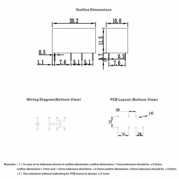 8 Pin DC 12V PCB Mount Relay 2A DPDT Waterproof For Medical Device M4S-12HA