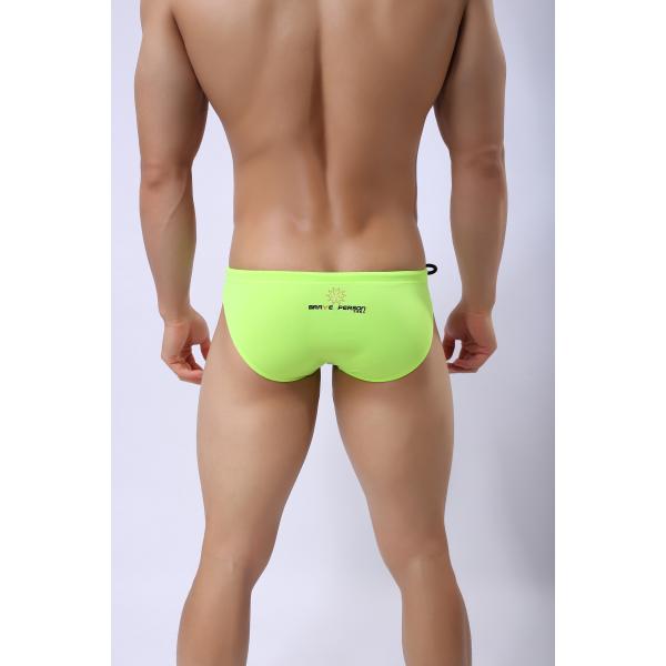 Mid Rise Patterned Boxer Briefs Bikini Adjustable Men Swimming Short
