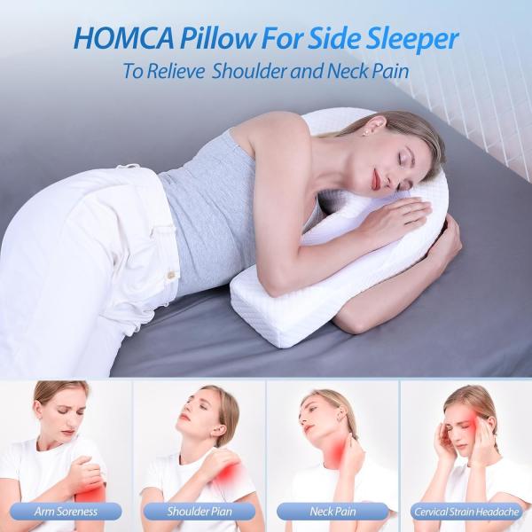 Pillow for Side Sleeper Body Pillow for Adults Memory Foam Pillow with U-Shaped Contoured Support Pain Relief with