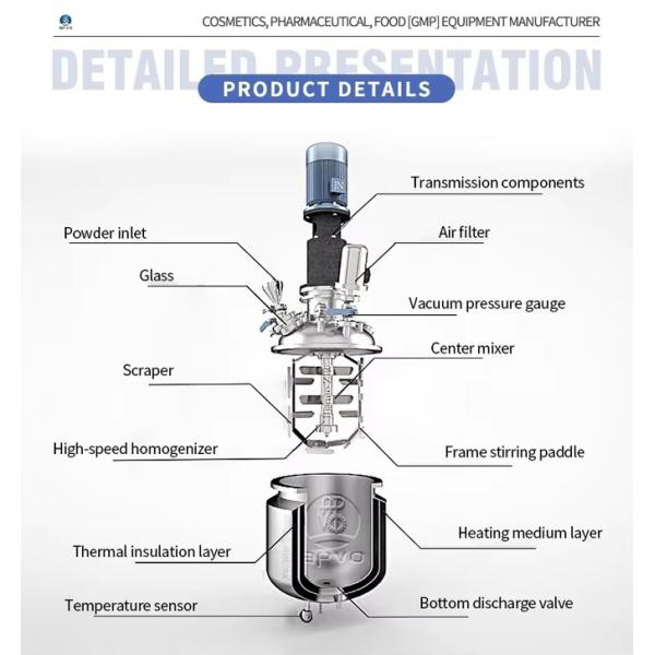 Gel Cream Lotion Ointment vacuum homogenizer Emulsifying Mixer Making machine
