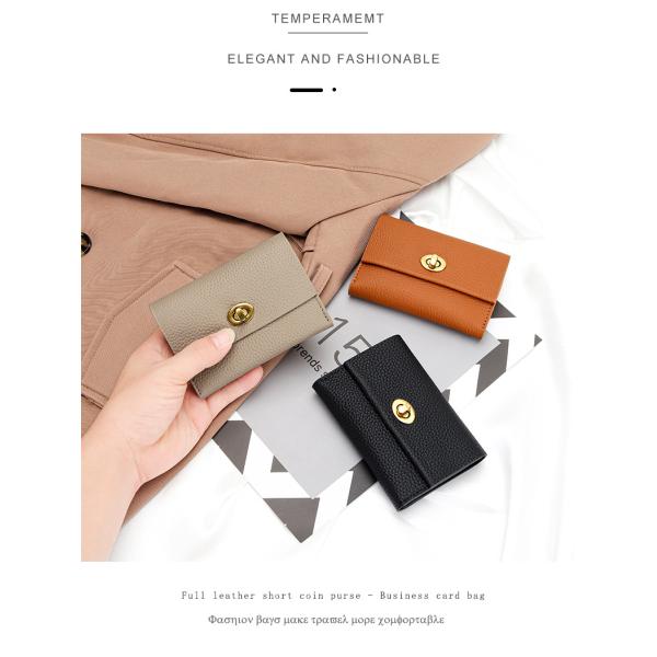 GENUINE LEATHER Small Card Short Layer Cowhide Business Card Multifunctional Niche Coin Purse