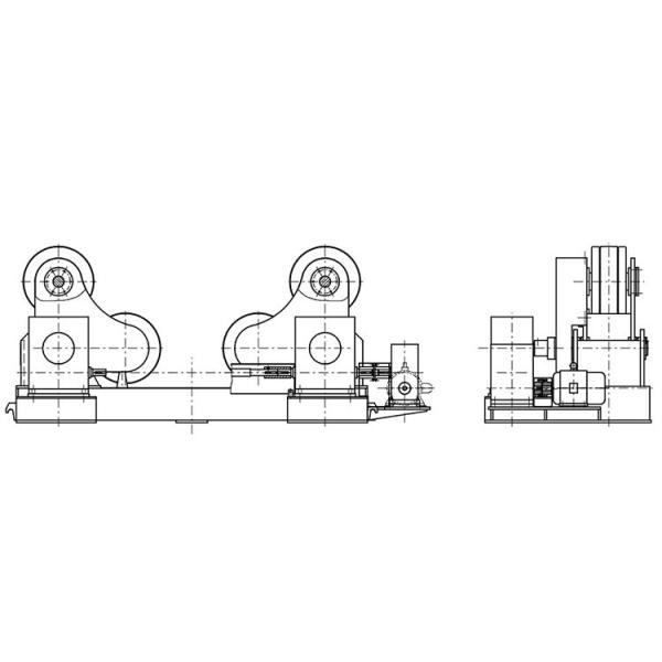 12,000 lbs Constant Center Line Vessel Tank Turning Rollers For Thin Wall Vessels