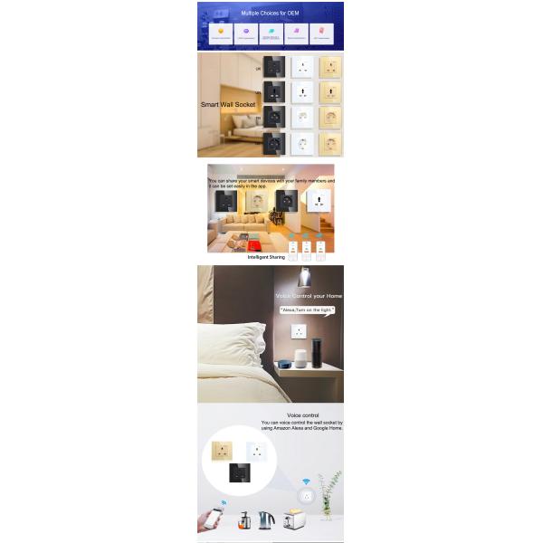 Glomarket Tuya Smart Universal Wifi Smart Plug Socket Wireless Voice Remote Control