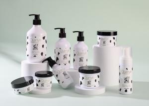 Buy cheap Milk Body Wash Bottles 200ml 300ml With Lotion Pump Round Shape Container product